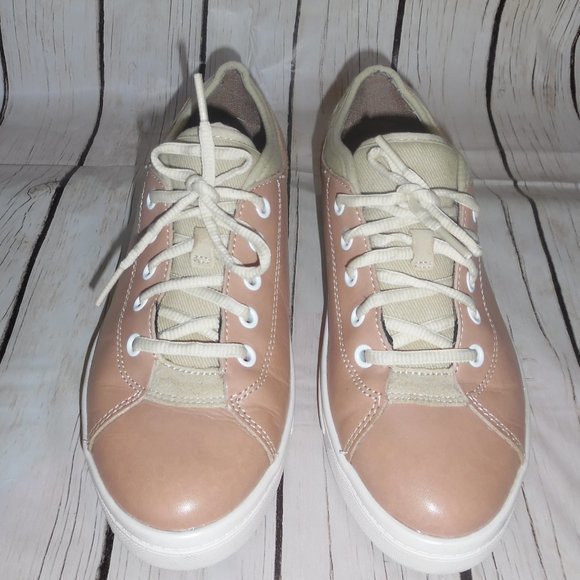 Rockport Leather Walking Trustride Cushioned Comfy Lace up Beige  Sneakers Shoes - Picture 5 of 13
